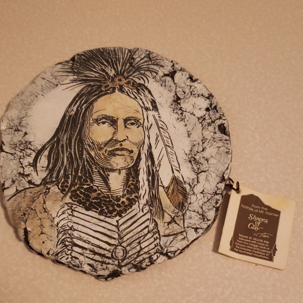 Brand new shapes of clay Indian plaque by Stan